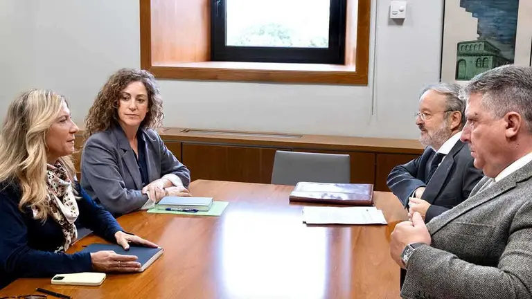 Reuni&oacute;n en las Cortes entre la vicepresidenta Vaquero, la directora general de Pymes, Ana Sanz, el secretario general de UPTA, &Aacute;lvaro Baj&eacute;n, y el presidente de ATA, Jorge Mart&iacute;n Serrano. Foto: DGA/ Fabi&aacute;n Sim&oacute;n