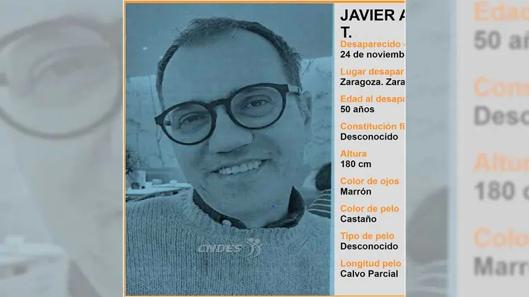Javier Aurelio F. T., de 50 a&ntilde;os, ha sido encontrado sin vida tras estar desaparecido desde el pasado lunes. Fuentes: Cndes