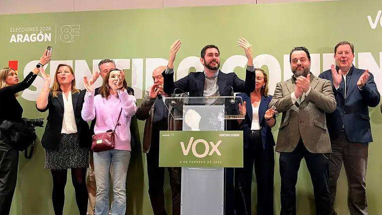 Vox, y su portavoz Alejandro Nolasco, triunfal tras el 8F. Foto: E.P.