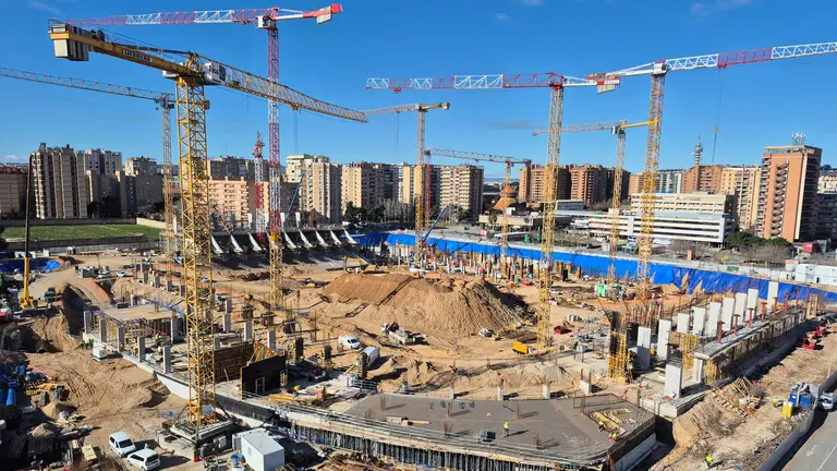 Obras en La Romareda. Foto: Arag&oacute;n Press