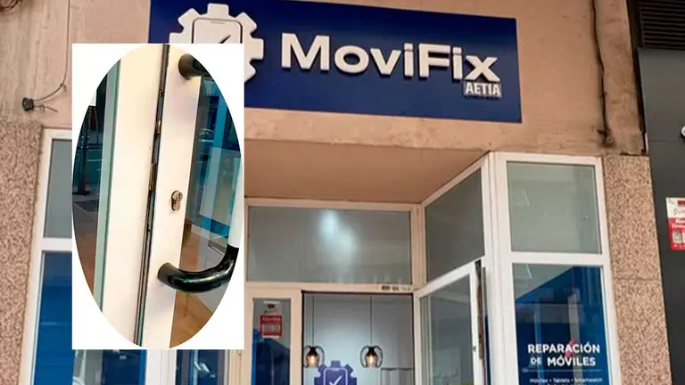 La nueva tienda de MoviFix, en el paseo Teruel de Zaragoza, ha vivido un fin de semana negro en cuanto a robos se refiere. Foto: AD
