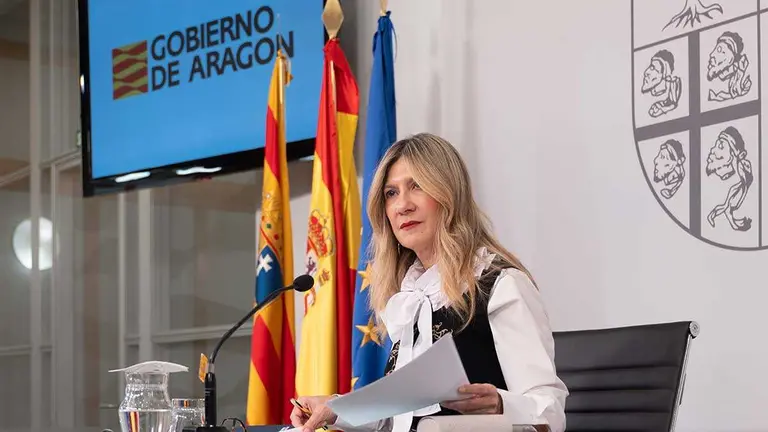 Mar Vaquero, este mi&eacute;rcoles, en Consejo de Gobierno. Foto: DGA/ Fabi&aacute;n Sim&oacute;n