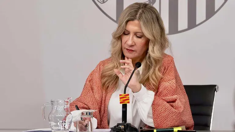 Mar Vaquero este mi&eacute;rcoles tras el Consejo de Gobierno. Foto: DGA/ Fabi&aacute;n Sim&oacute;n