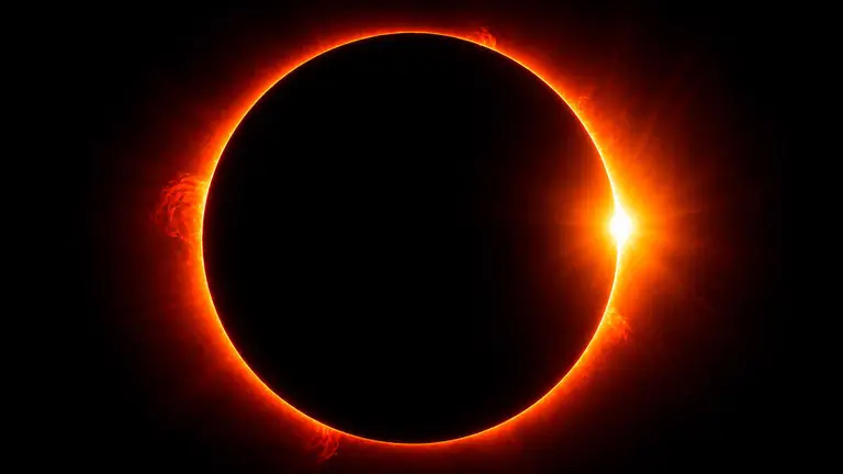 El eclipse del 12 de agosto cruzar&aacute; buena parte de Espa&ntilde;a al atardecer y situar&aacute; a la comunidad como uno de los mejores lugares del mundo para observarlo. Imagen generada por IA