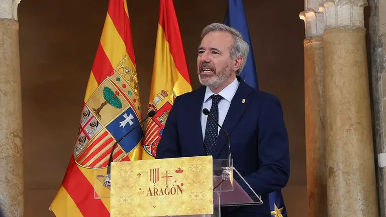 Jorge Azc&oacute;n, durante la toma de posesi&oacute;n como presidente del Gobierno de Arag&oacute;n