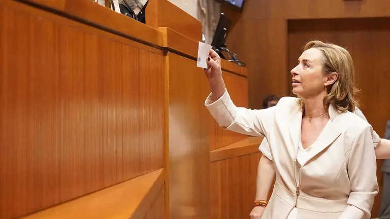 Carmen Rouco, este martes durante la votaci&oacute;n. Foto: Cortes de Arag&oacute;n