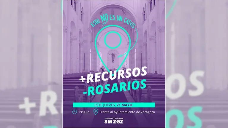 concentracion-8m-movimiento-feminista-parroquias-seguras-zaragoza