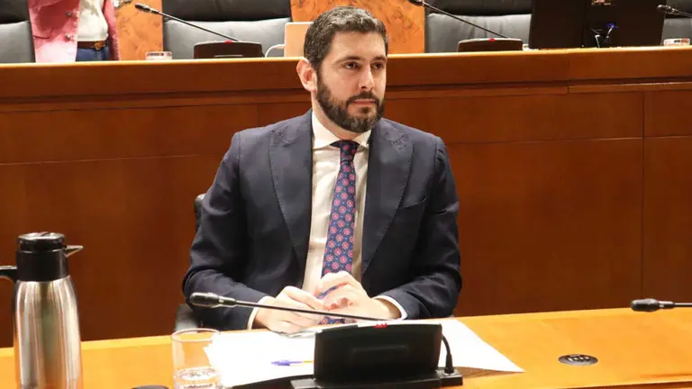 El vicepresidente primero del Gobierno de Arag&oacute;n, Alejandro Nolasco, en la comparecencia en las Cortes de Arag&oacute;n | Foto: DGA