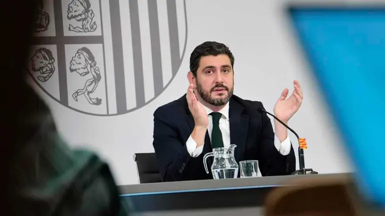 El vicepresidente del Gobierno de Arag&oacute;n, Alejandro Nolasco, en rueda de prensa | Foto: DGA