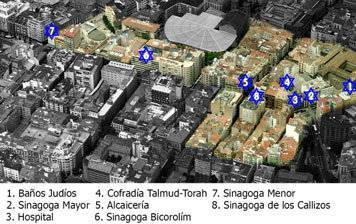 Localización de la judería de Zaragoza. Infografía: Antonio Estepa Rubio