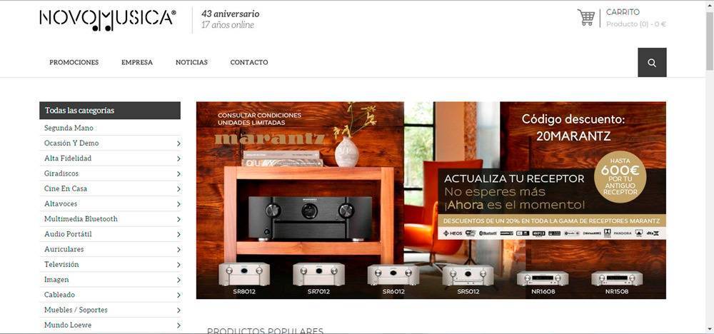 La tienda Novomúsica se distingue por vender productos especiales por Internet 

