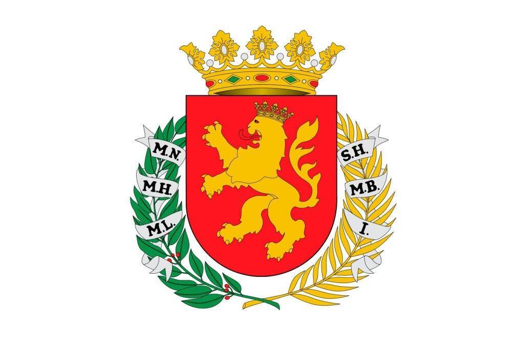 Este escudo fue enmarcado en una corona de laurel