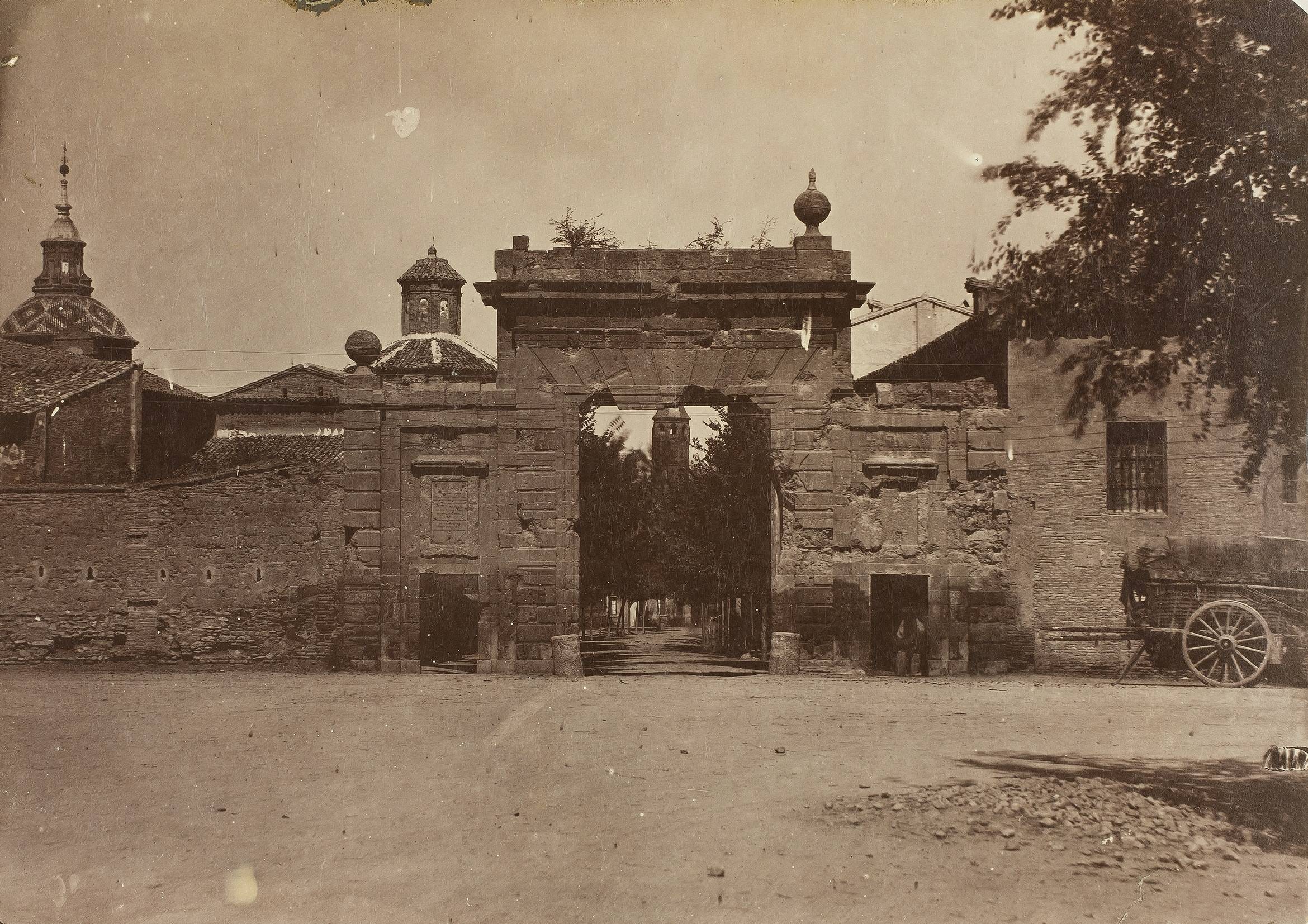 La Puerta del Carmen en 1860. Imagen extraída de Gran Archivo Zaragoza Antigua (GAZA)