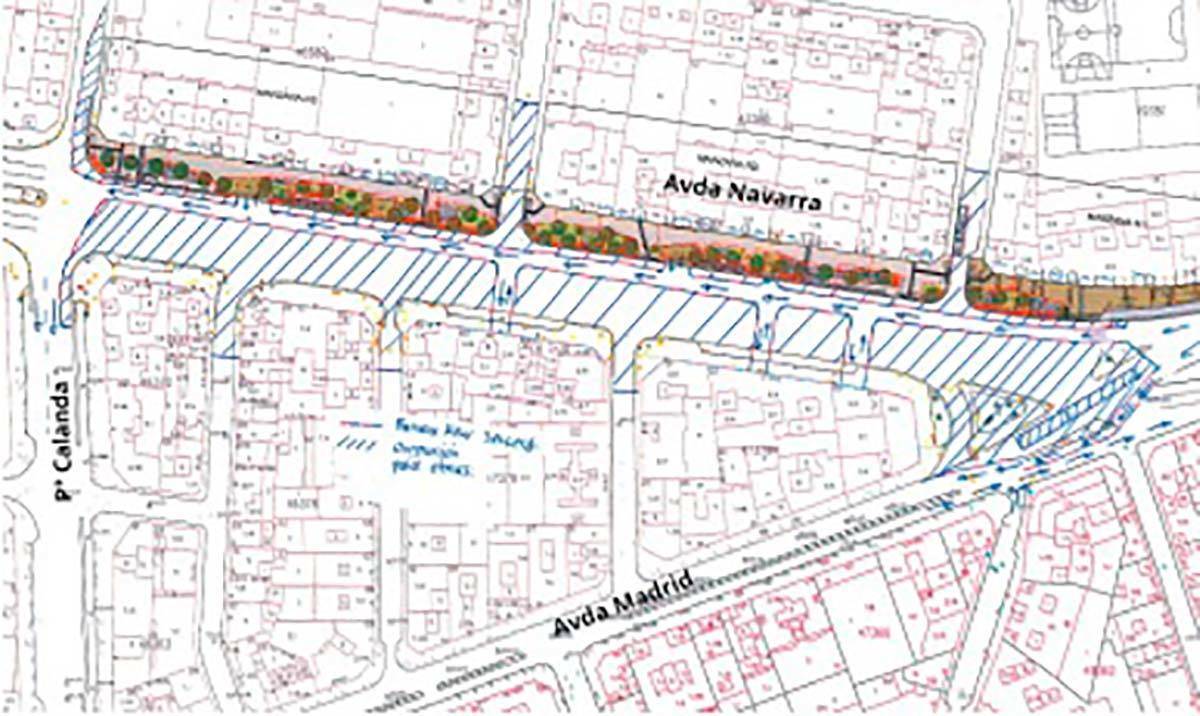 Mapa reforma de la avenida Navarra