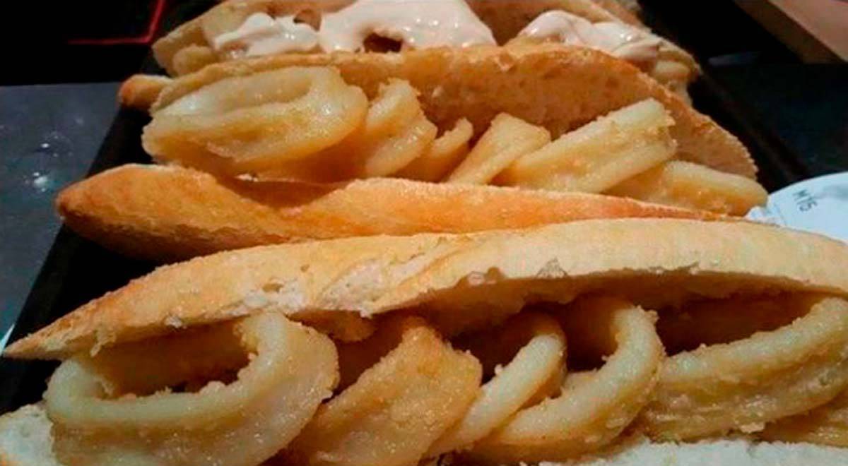 Si hay algo por lo que también destaca el bar Montesol es por su bocadillo de calamares