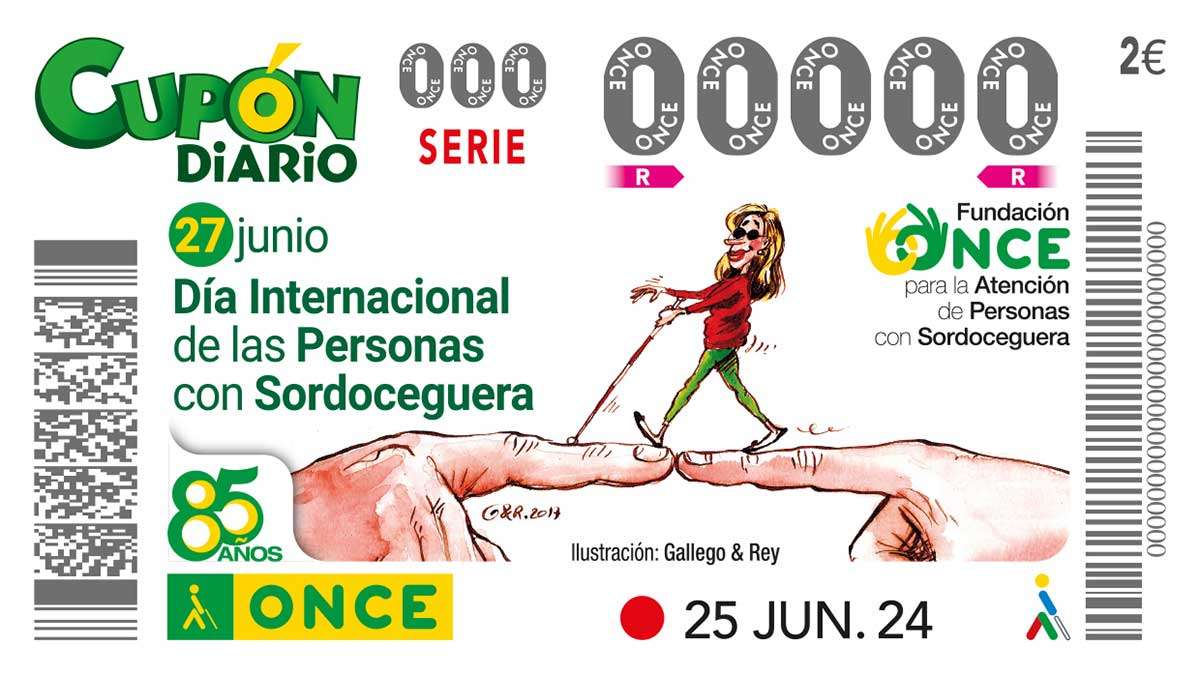 Las personas con sordoceguera, protagonistas del cupón de la ONCE que reparte cinco millones