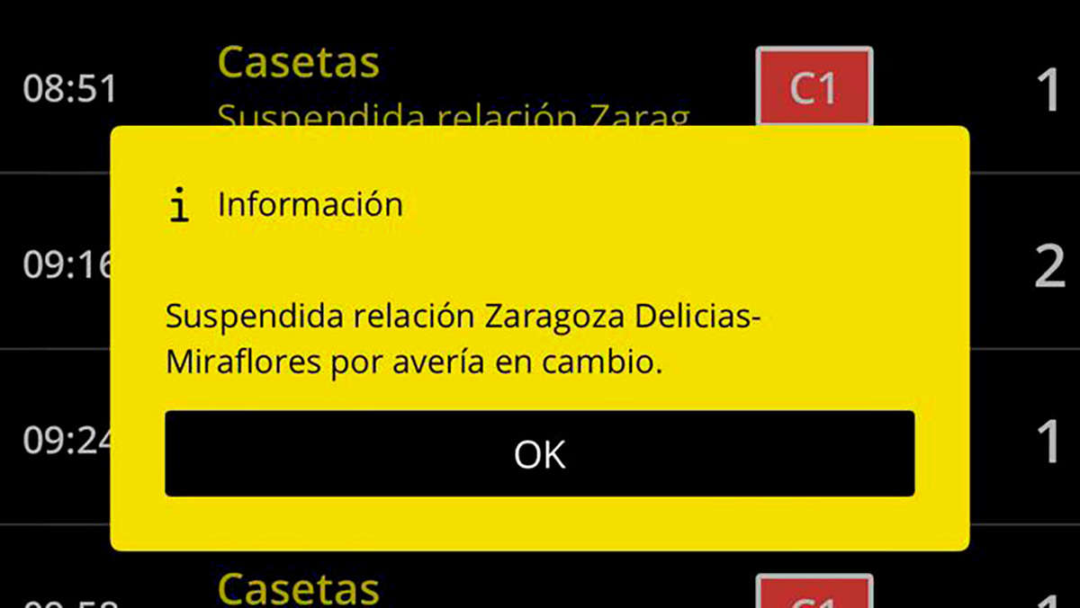 Mensaje sobre la incidencia que ha afectado a viajeros de cercanías y media distancia de Renfe