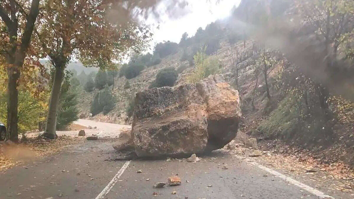 Se han producido desprendimientos en cuatro carreteras turolenses. Fuente: 112 Aragón