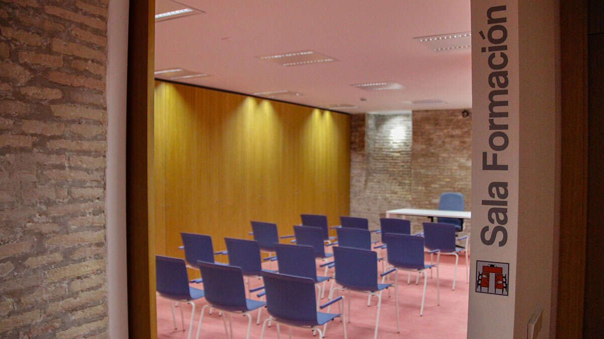 Sala de formación, en el sótano. Foto: Pilar Álvarez