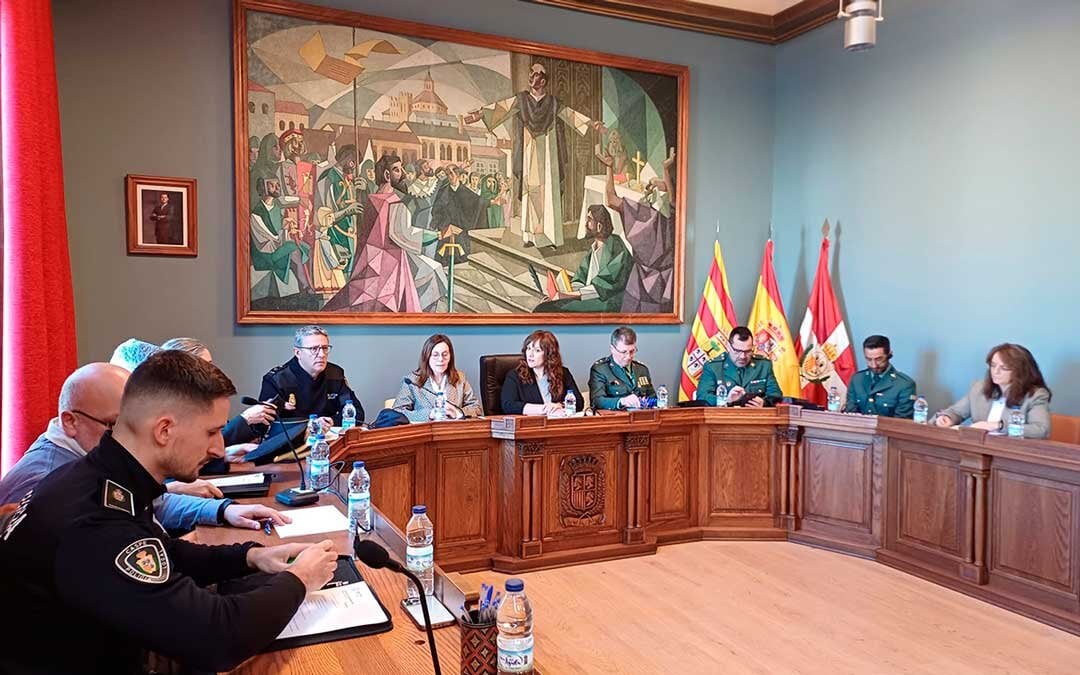 Junta de seguridad local en Caspe. Foto: Delegación del Gobierno
