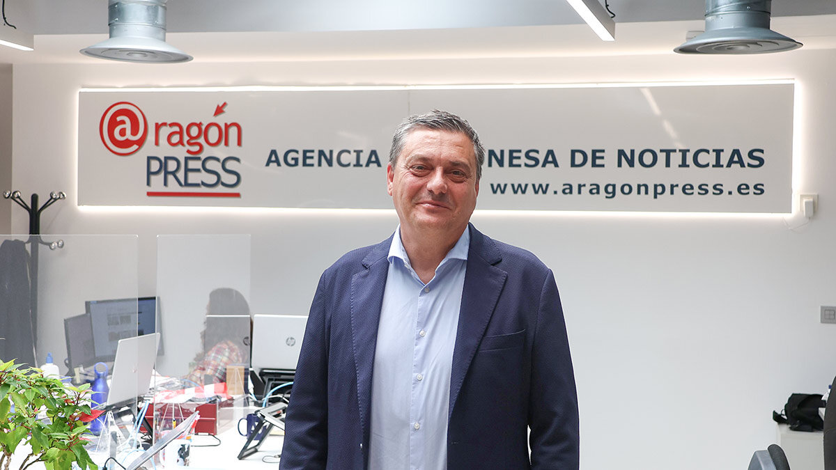 Fernando Sabés, tras la entrevista con ARAGÓN DIGITAL. Foto: Pilar Álvarez