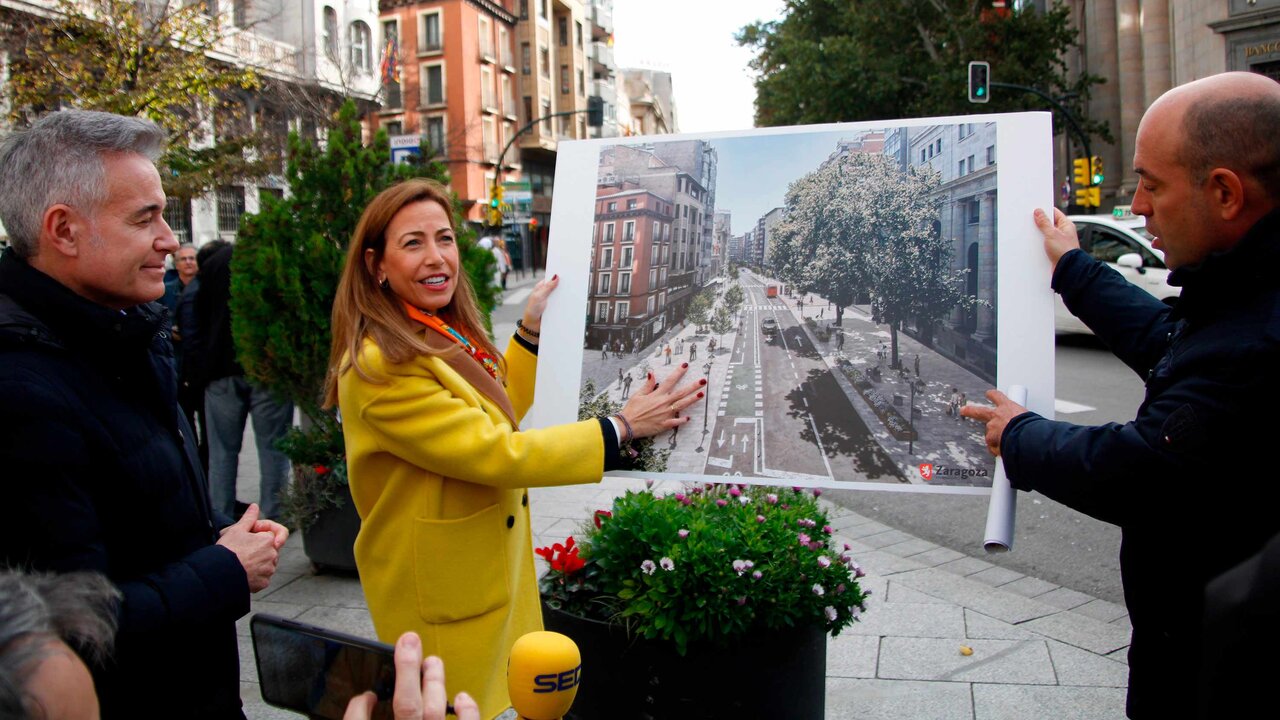 Imagen de archivo de la presentación del proyecto por la alcaldesa de Zaragoza, Natalia Chueca