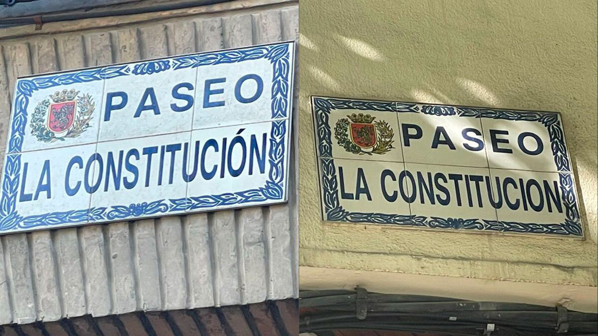 El paseo de La Constitución también luce tilde en algunos rótulos