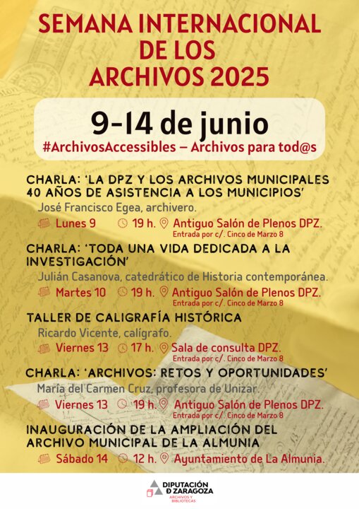 El servicio de Archivos y Bibliotecas de la DPZ ha organizado una semana de actividades, charlas y talleres