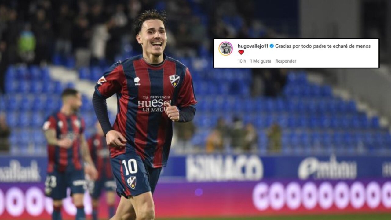 Hugo Vallejo se despide del Huesca. Foto: La Liga.