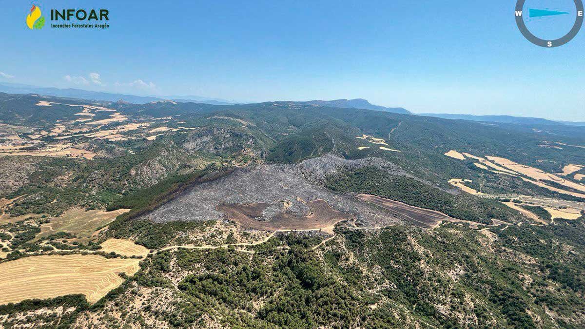 El incendio en Tolva (Huesca) ha arrasado con 57 hectáreas, en su mayoría forestales.