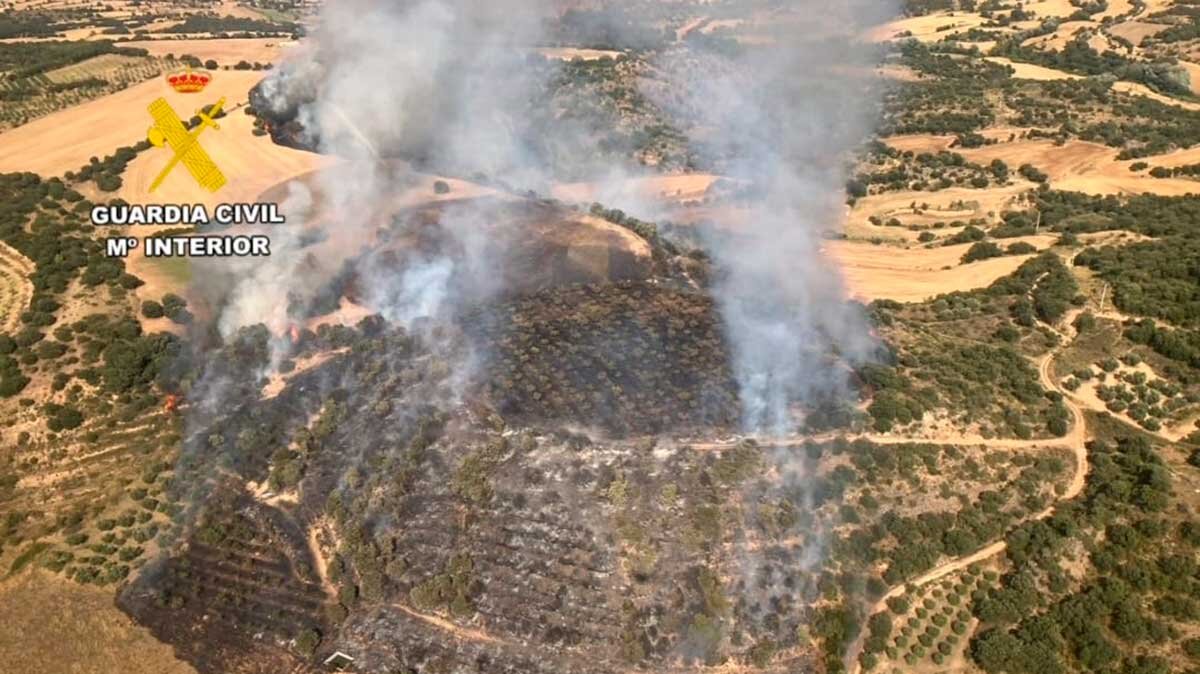 El incendio de Abiego, en Huesca, calcinó 27 hectáreas en poco más de un día hasta que logró extinguirse.