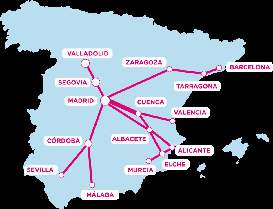 Mapa OUIGO