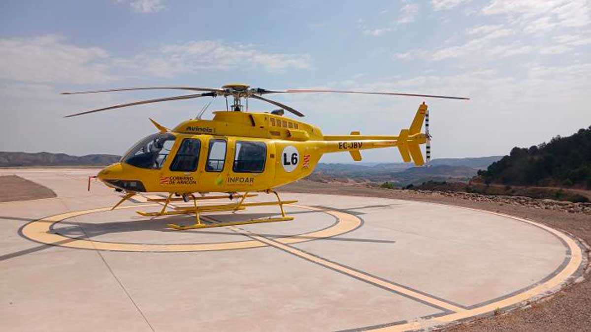 El helicóptero ligero con base en Alcorisa (Teruel) se mantiene operativo todo el año. Foto: Infoar