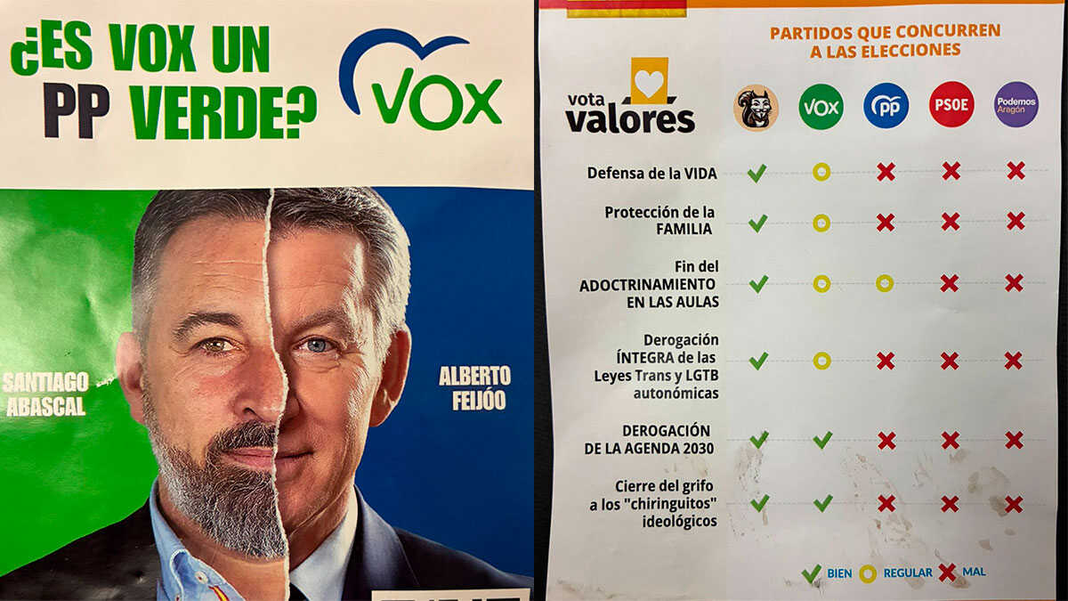 Propaganda repartida por Hazte Oír. Fotos cedidas
