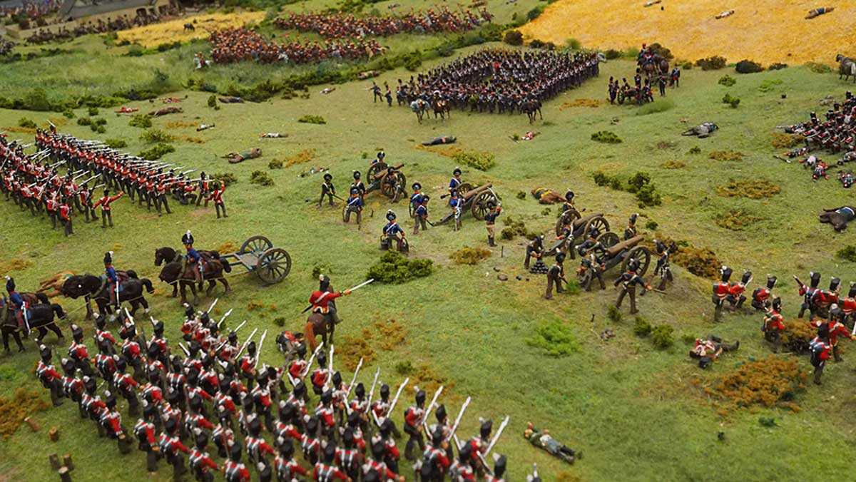 Maqueta de la batalla de Waterloo. Foto: Museo de Miniaturas Militares de la Ciudadela de Jaca.